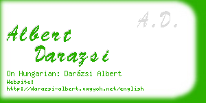 albert darazsi business card